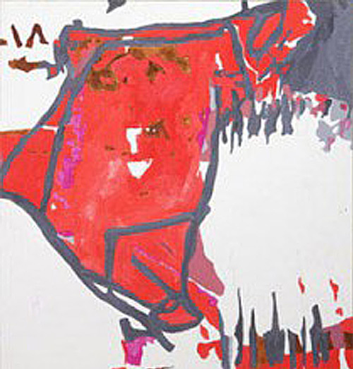 o.T., Gouache auf Papier 40×42 cm, 2006
